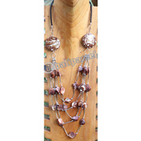 Necklace, Made From Shell, Wooden With Metal
