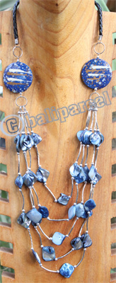 Necklace, Made From Shell, Wooden With Metal