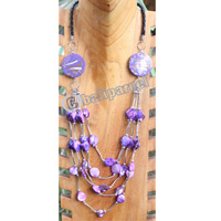Necklace, Made From Shell, Wooden With Metal