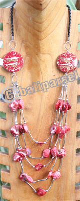 Necklace, Made From Shell, Wooden With Metal