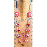 Necklace, Made From Shell, Wooden With Metal