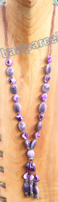 Necklace, Made From Shell, Glassbeads And Stone