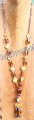 Necklace, Made From Shell, Glassbeads And Stone