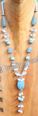 Necklace, Made From Stone With Beads
