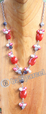 Necklace, Made From Stone With Beads