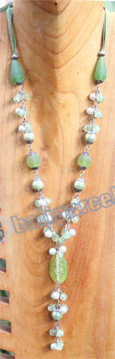 Necklace, Made From Stone With Beads
