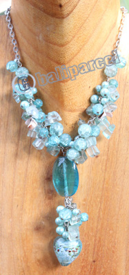 Necklace, Made From Stone With Beads And Christal
