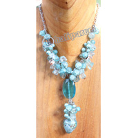 Necklace, Made From Stone With Beads And Christal