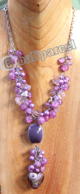 Necklace, Made From Stone With Beads And Christal