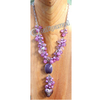 Necklace, Made From Stone With Beads And Christal