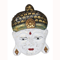 Wooden Buddha Mask, Handmade From Albesia Wood