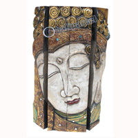 Buddha Wallhanging, Handmade From Albesia Wood