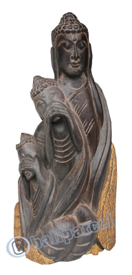 Wooden Buddha, Handmade From Albesia Wood