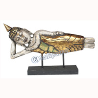 Buddha With Stand, Handmade From Albesia Wood