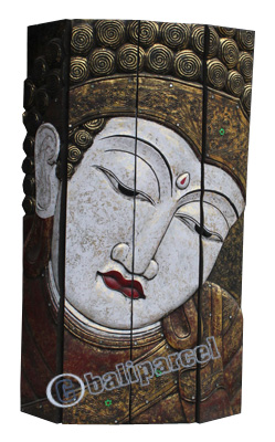 Buddha Wallhanging, Handmade From Albesia Wood