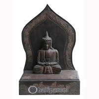 Buddha With Stand, Handmade From Albesia Wood