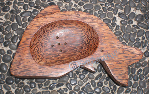 Wooden Soap Dish, Hand Carved From Coconut Wood