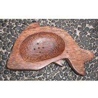 Wooden Soap Dish, Hand Carved From Coconut Wood