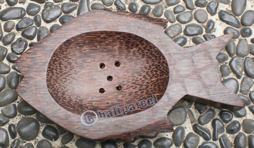 Wooden Soap Dish, Hand Carved From Coconut Wood