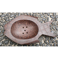 Wooden Soap Dish, Hand Carved From Coconut Wood