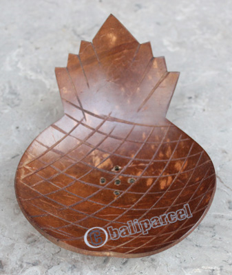 Wooden Soap Dish, Hand Carved From Coconut Wood 
