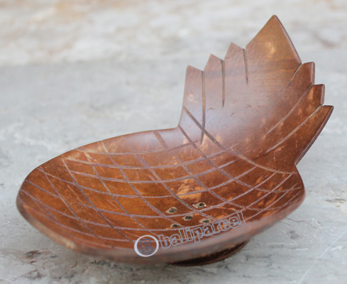 Wooden Soap Dish, Hand Carved From Coconut Wood 