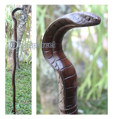 Cobra Walking Stick, Hand Carved From Sono Wood