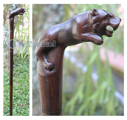 Lion Walking Stick, Hand Carved From Sono Wood