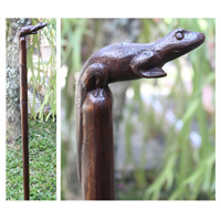 Gecko Walking Stick, Hand Carved From Sono Wood