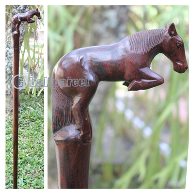 Horse Walking Stick, Hand Carved From Sono Wood