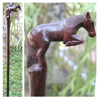 Horse Walking Stick, Hand Carved From Sono Wood