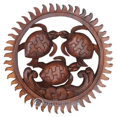 Wooden Wallhanging, Handcarved From Mahagony Wood