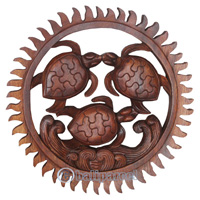 Wooden Wallhanging, Handcarved From Mahagony Wood