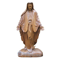 Wooden Bunda Maria, Handcrafted From Suar Wood