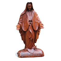 Wooden Bunda Maria, Handcrafted From Suar Wood
