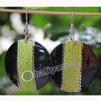 Earring, Made From Resin With Leather