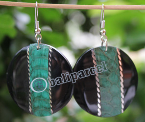 Earring, Made From Resin With Leather