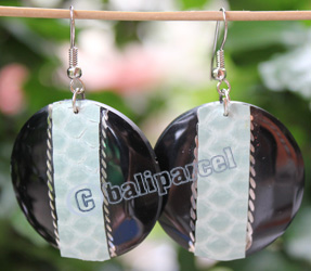 Earring, Made From Resin With Leather