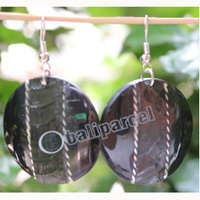 Earring, Made From Resin With Leather