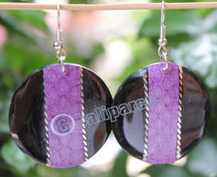 Earring, Made From Resin With Leather