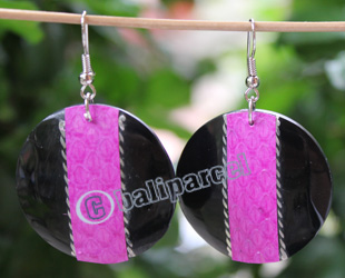 Earring, Made From Resin With Leather