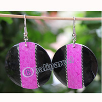Earring, Made From Resin With Leather