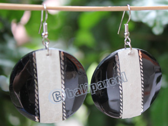 Earring, Made From Resin With Leather