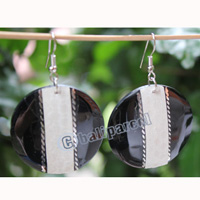Earring, Made From Resin With Leather