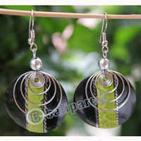 Earring, Made From Resin With Leather And Stainless