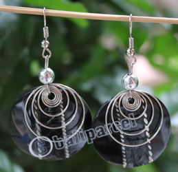 Earring, Made From Resin With Leather And Stainless