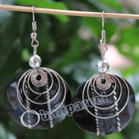 Earring, Made From Resin With Leather And Stainless