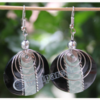 Earring, Made From Resin With Leather And Stainless