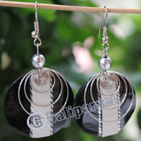 Earring, Made From Resin With Leather And Stainless