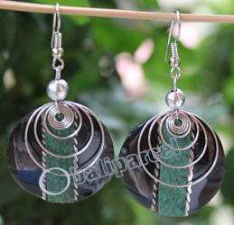 Earring, Made From Resin With Leather And Stainless